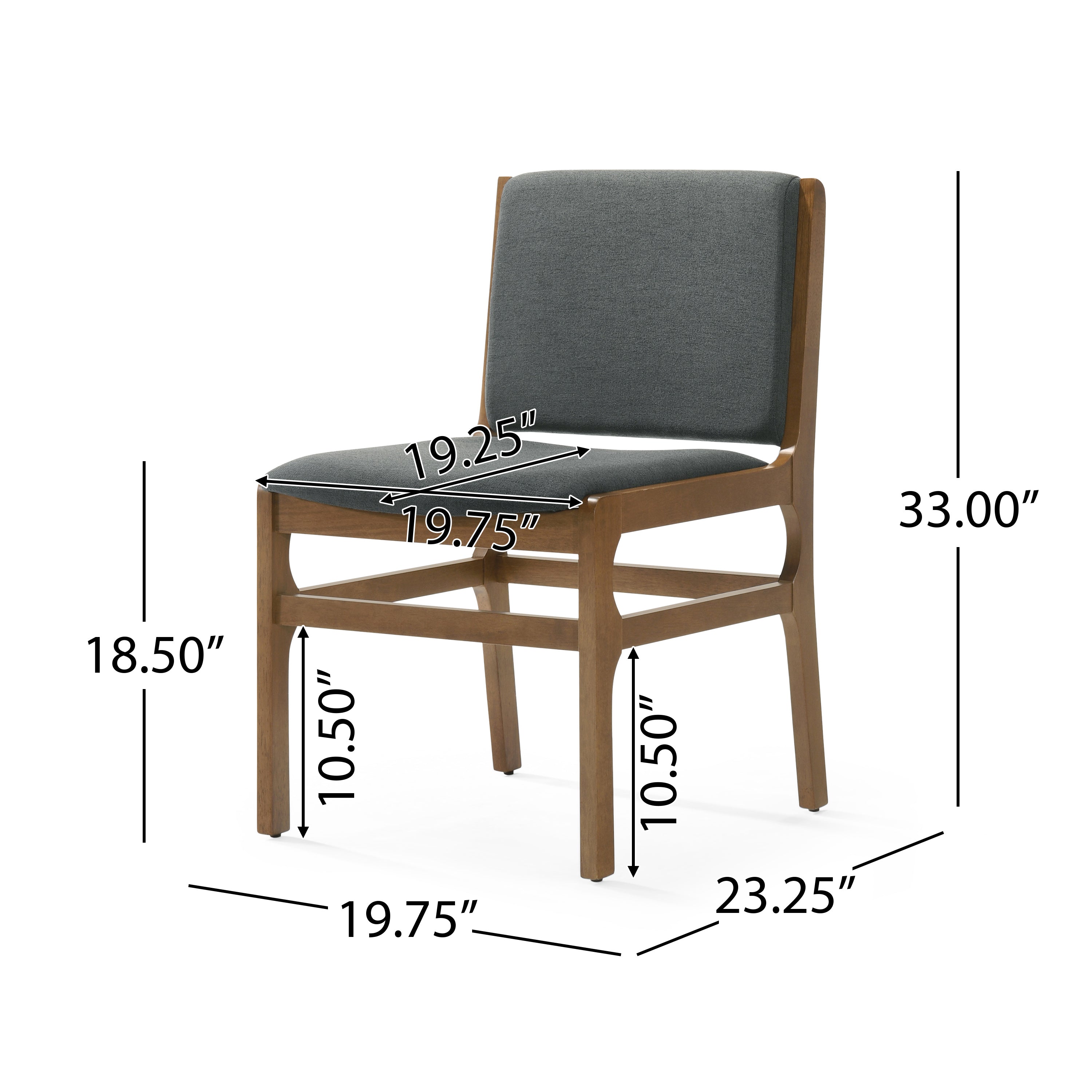 Galtin Contemporary Fabric Upholstered Wood Dining Chairs, Set of 6