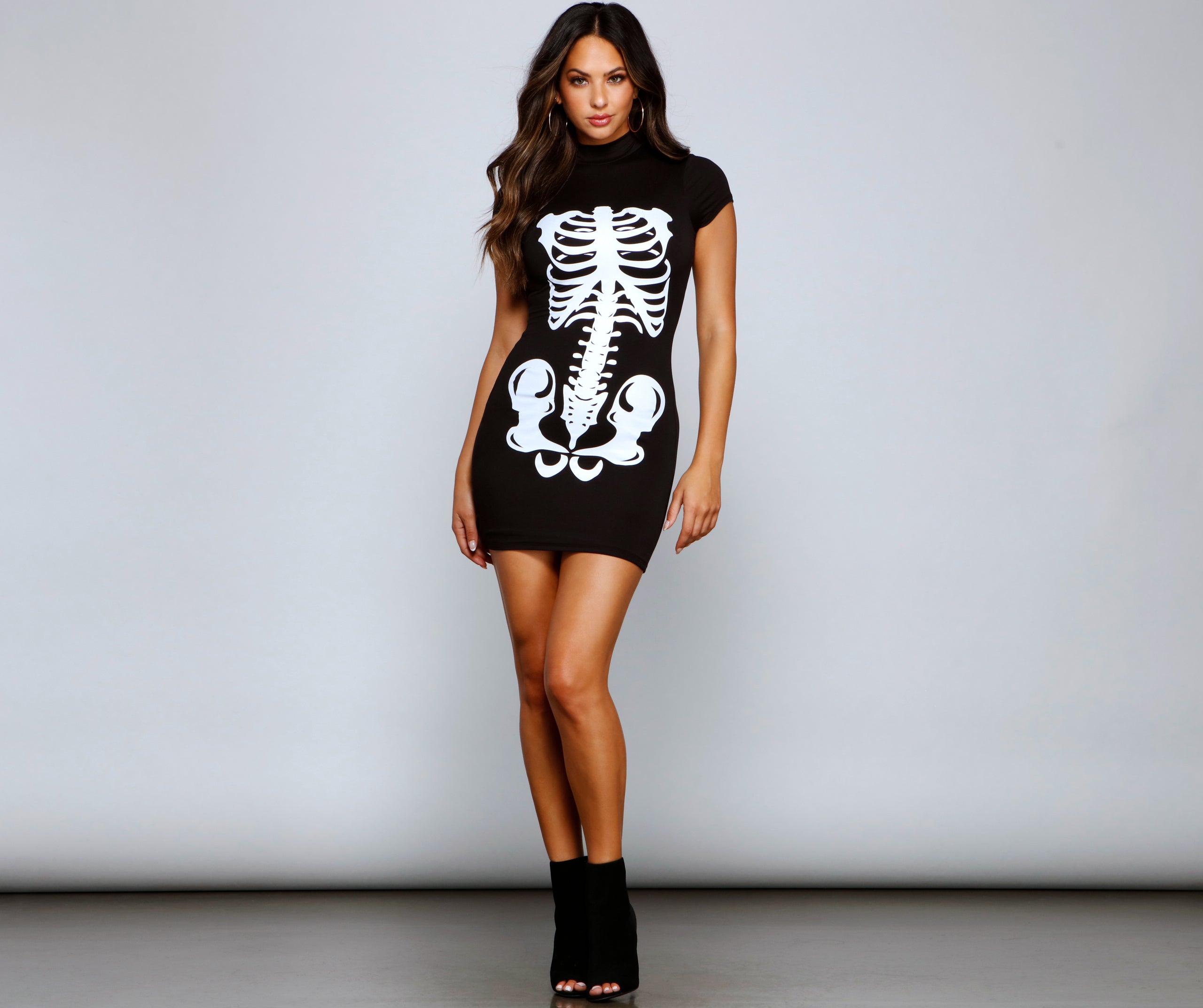 Bad To The Bone Halloween Mini Dress