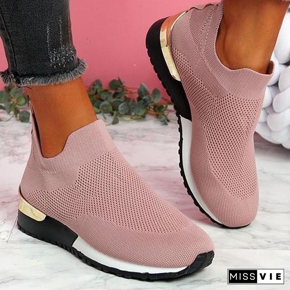 Woman Shoes Trendy Mesh Platform Sneakers Socks Shoes Tenis Breathable Socofy Casual Sports Shoes Women Flats Zapatos Mujer