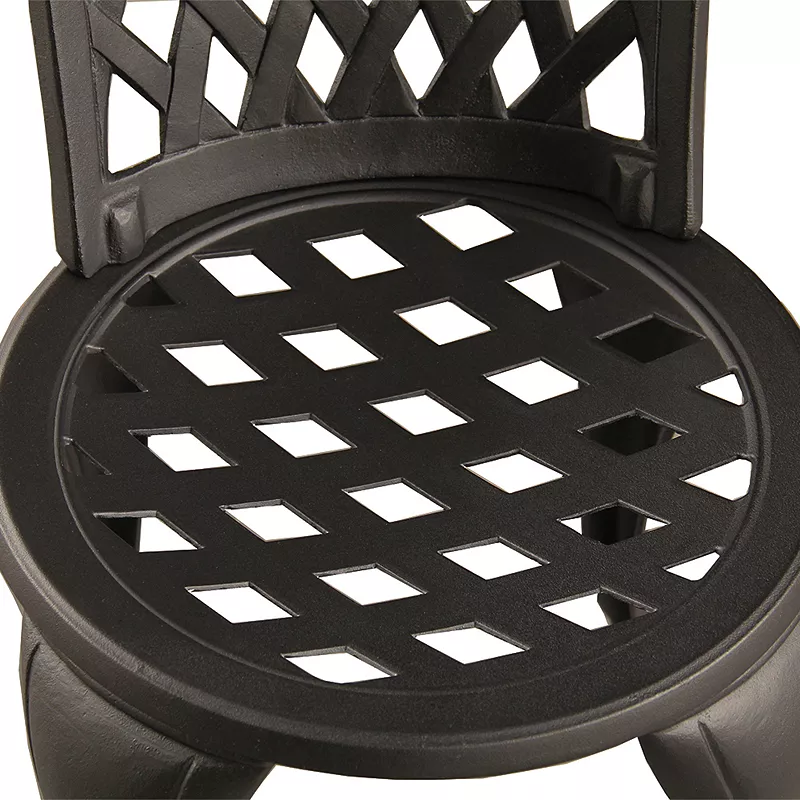 Contemporary Lattice Indoor / Outdoor Chair and Bistro Table 3-piece Set