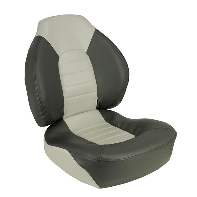 Springfield Marine 1041733 Fish Pro Mid Back Folding Seatand#44; Charcoal and Grey