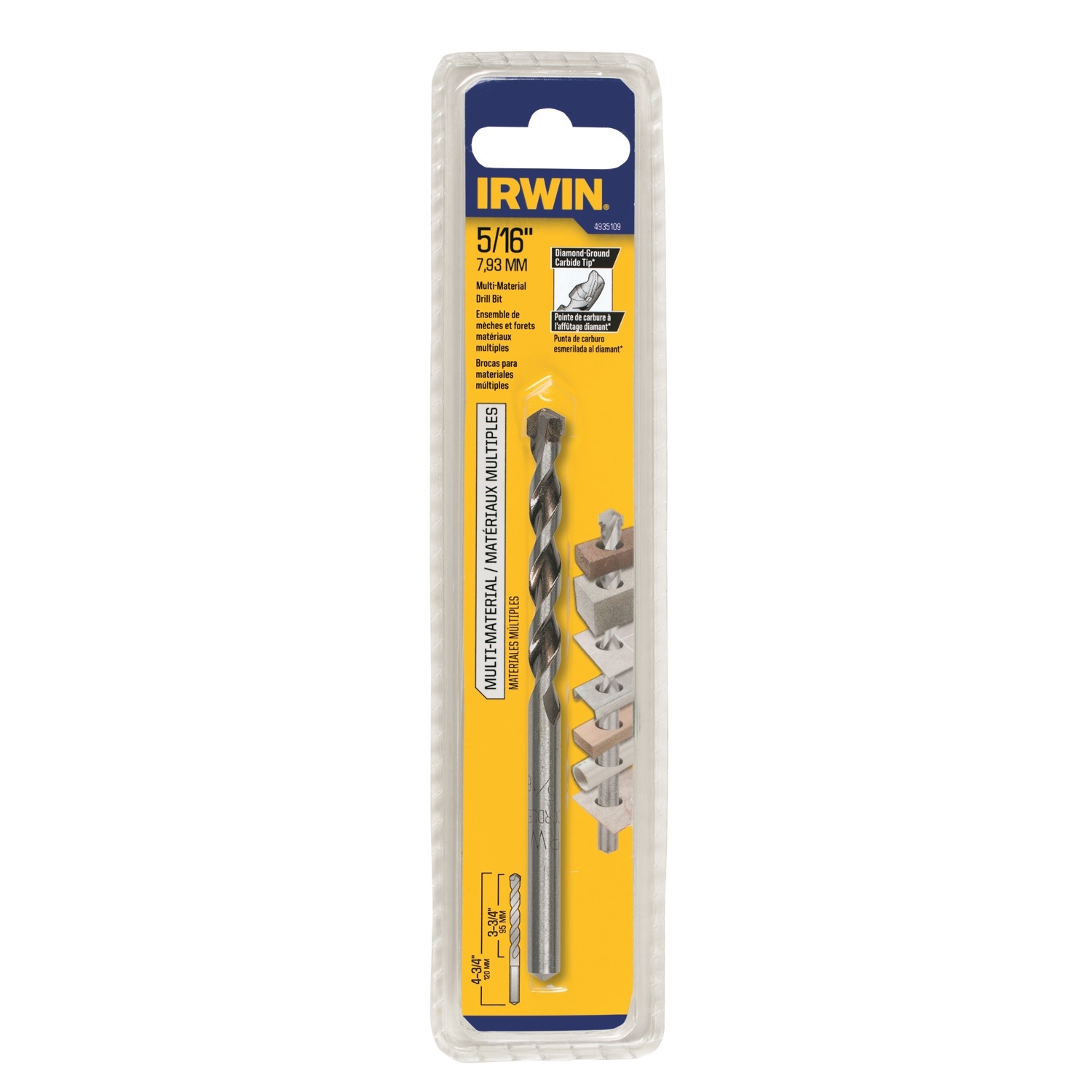 Irwin 5/16 in. X 4-3/4 in. L Carbide Tipped Percussion Drill Bit 1 pc