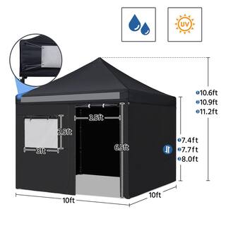 Yaheetech 10 ft. x 10 ft. Pop-up Tent Waterproof with 4 Removable Sidewall Panels DYgp410001