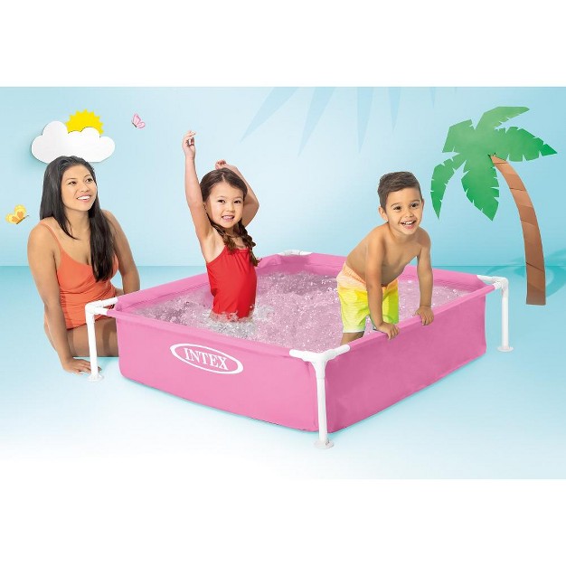 Intex Mini Frame Above Ground Swimming Pool Pink 48in X 48in X12in