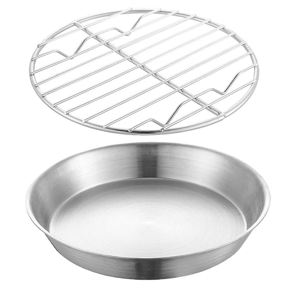 1 Set Of Stainless Steel Grill Plate With Mesh Rack Food Display Rack Baking Plate Baking Tray