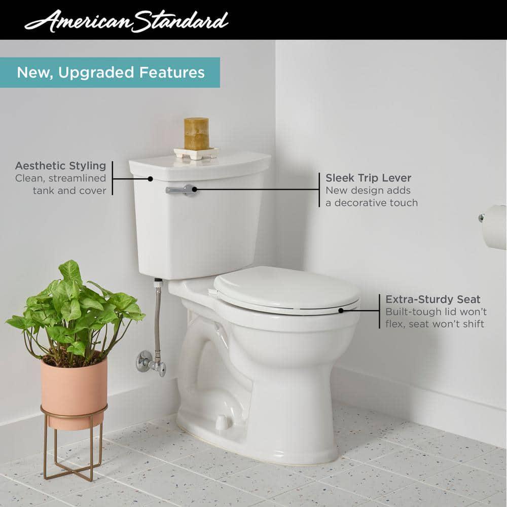 American Standard Champion Tall Height 2Piece HighEfficiency 128 GPF Single Flush Round Front Toilet in White Seat Included