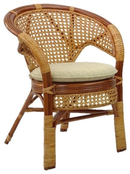 Pelangi Lounge Chair  Natural Rattan Wicker  Handmade   Tropical   Dining Chairs   by RattanUSA  Houzz