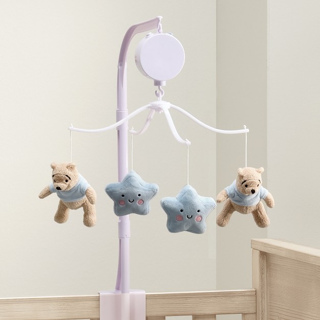 Bedtime Originals Starlight Pooh Musical Baby Crib Mobile Blue Animals