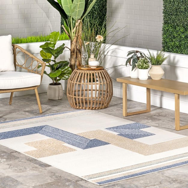 Nuloom Adira Geometric Striped Indoor outdoor Area Rug