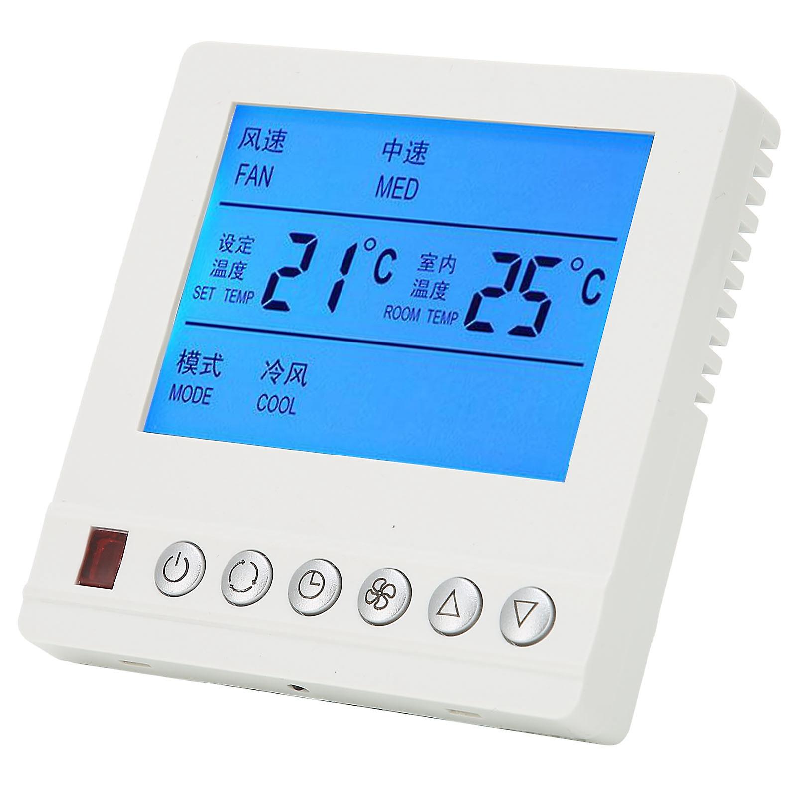 Ac220v Smart Thermostat Central Air Conditioning Water Temperature Threespeed Switch Thermostat For Indoor