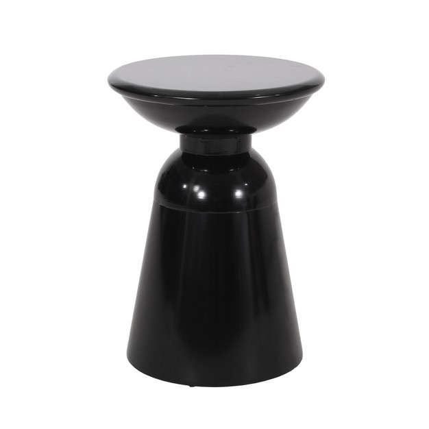 Pelon Outdoor Round Iron Side Table Black Christopher Knight Home