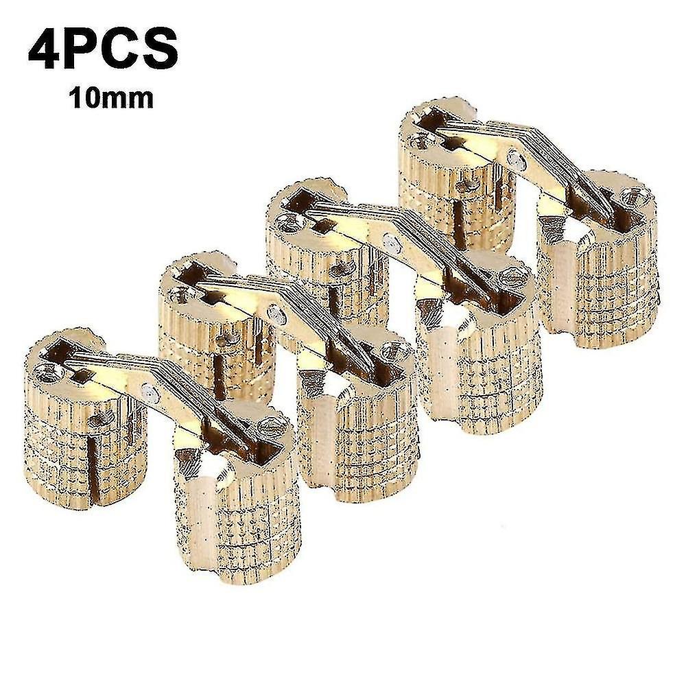 4-pack Hidden Brass Barrel Hinges Cylindrical Invisible Concealed Furniture Hinges