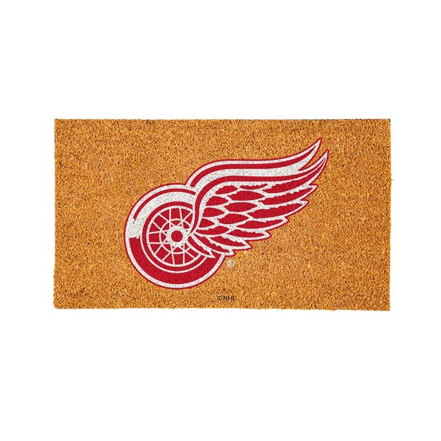 Evergreennhldetroit Red Wings Logo Natural Coir 28 X 16 Inches Indoor Outdoor Doormat