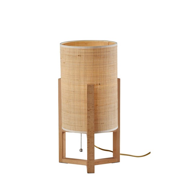 Quinn Table Lantern Natural Wood Adesso