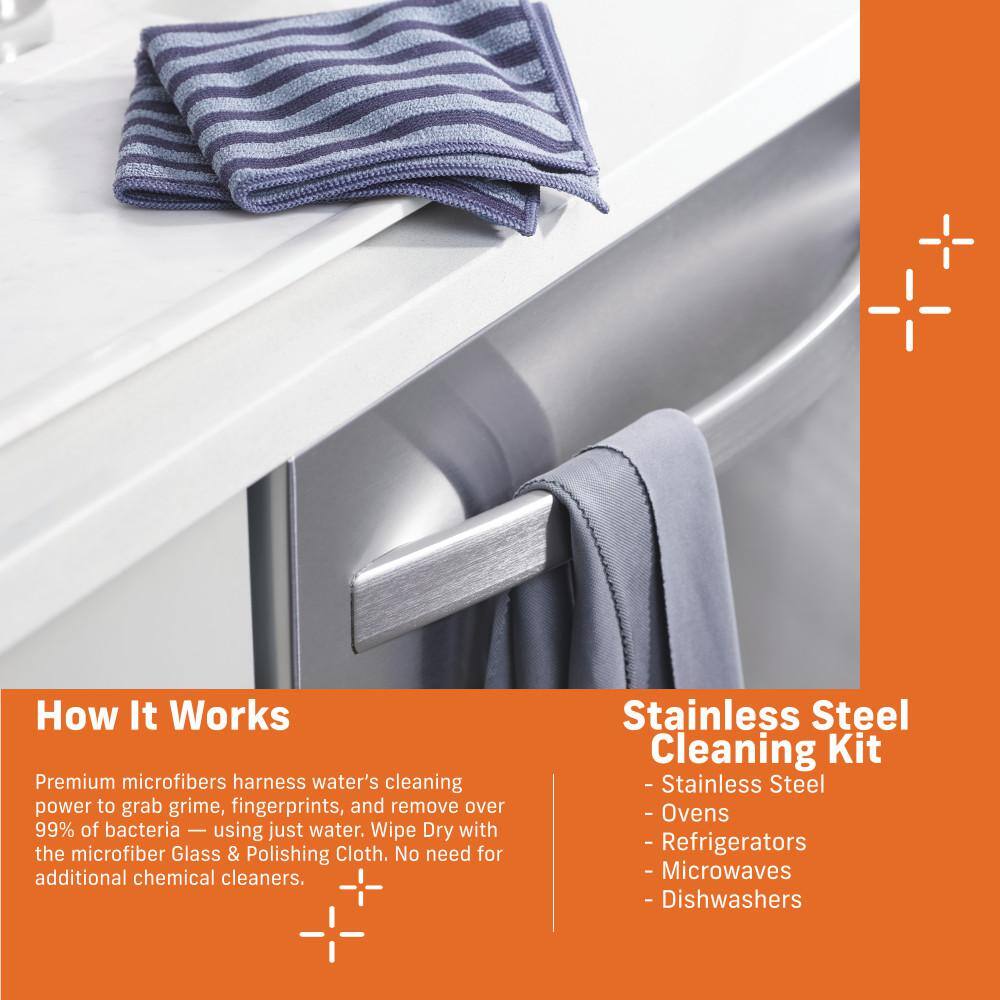 E-Cloth 20 in. x 16 in. Microfiber Stainless Steel Cleaning Kit 2 Cloth Set 10617M