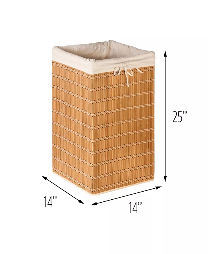 Honey Can Do Honey-Can-Do Square Bamboo Wicker Hamper