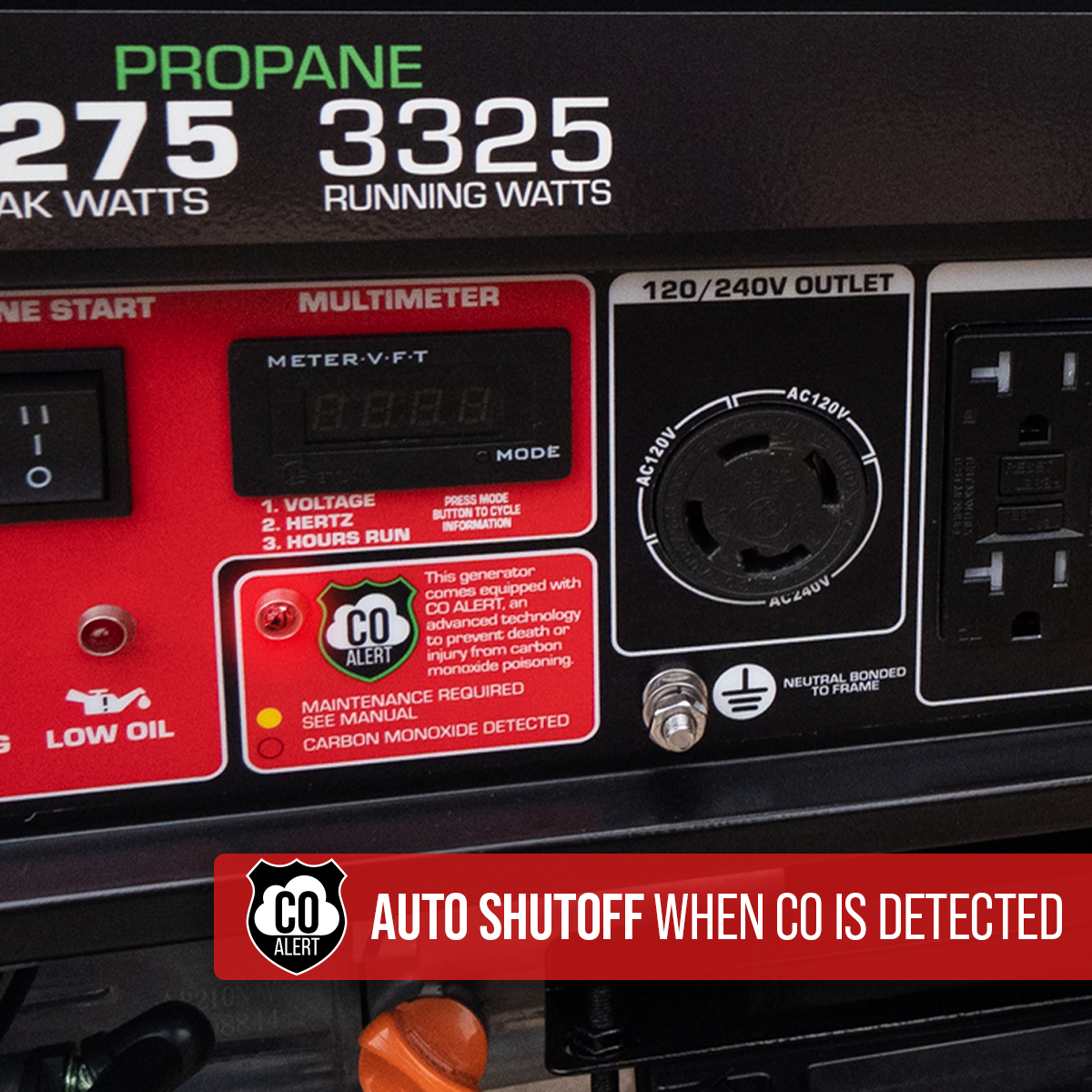 4,500 Watt Dual Fuel Portable Generator w/ CO Alert