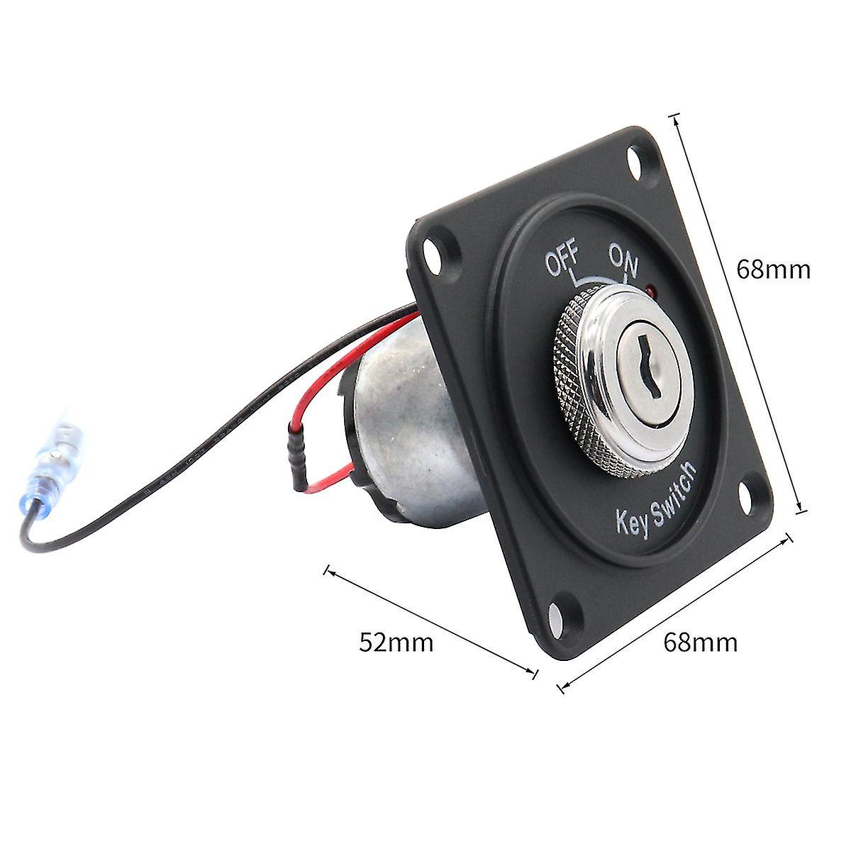 Dc 12v 10a 2 Position Ignition Switch On/off Key Switch With Panel + 2 Keys