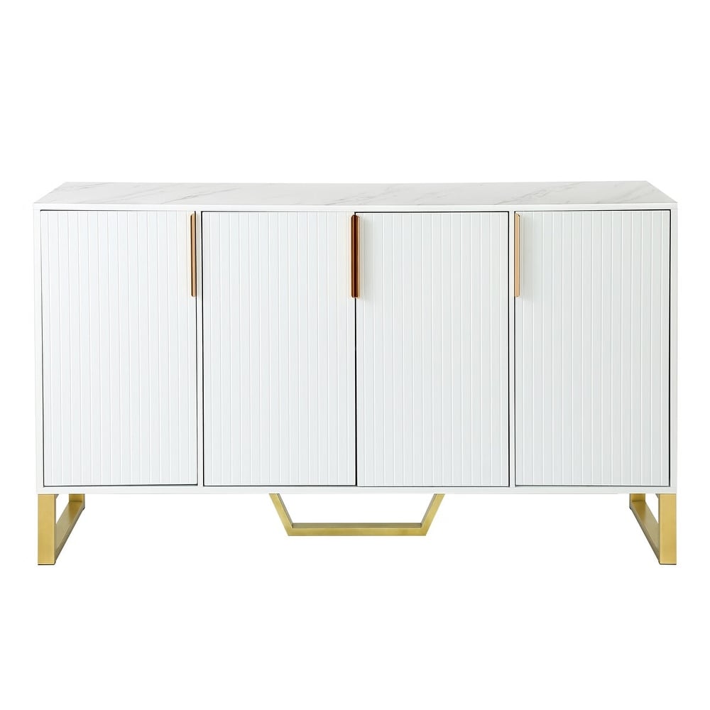 Merax Modern 4 door Sideboard with Metal Handles   Legs