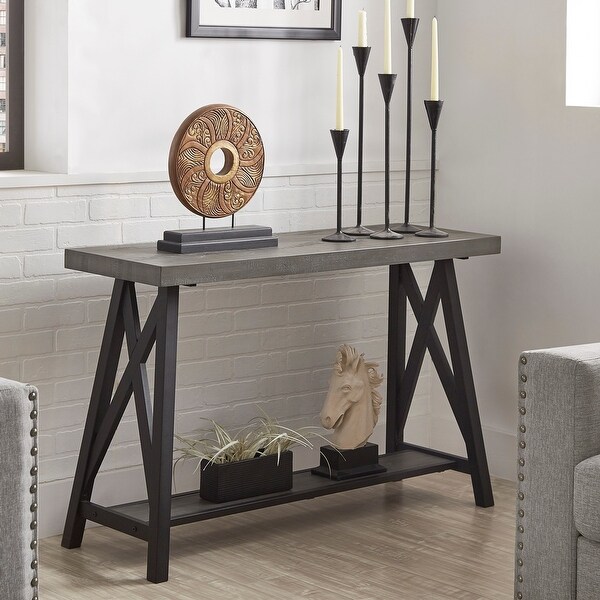 Bryson Rustic X-Base Sofa Entryway Table by iNSPIRE Q Classic