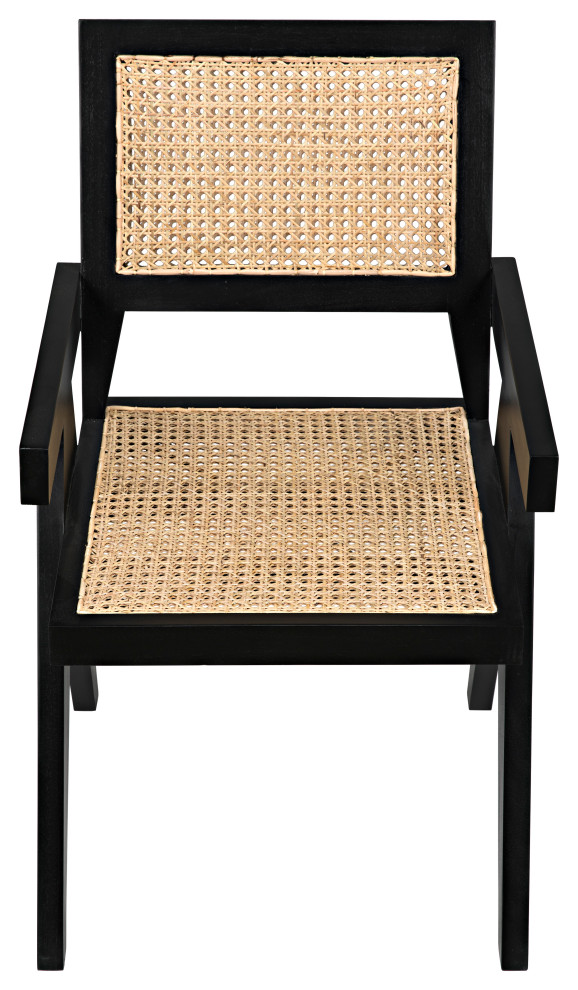 Jude Dining Chair  Black  Caning  35 quotH (GCHA278B YUU6013JWK)   Tropical   Armchairs And Accent Chairs   by HedgeApple  Houzz