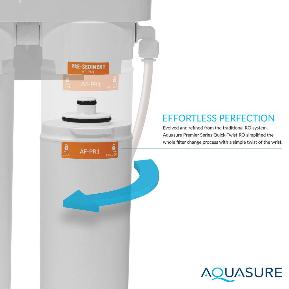 AQUASURE Premier Series Alkaline Remineralizing Reverse Osmosis Water Filtration System with Chrome Faucet AS-PR75AK