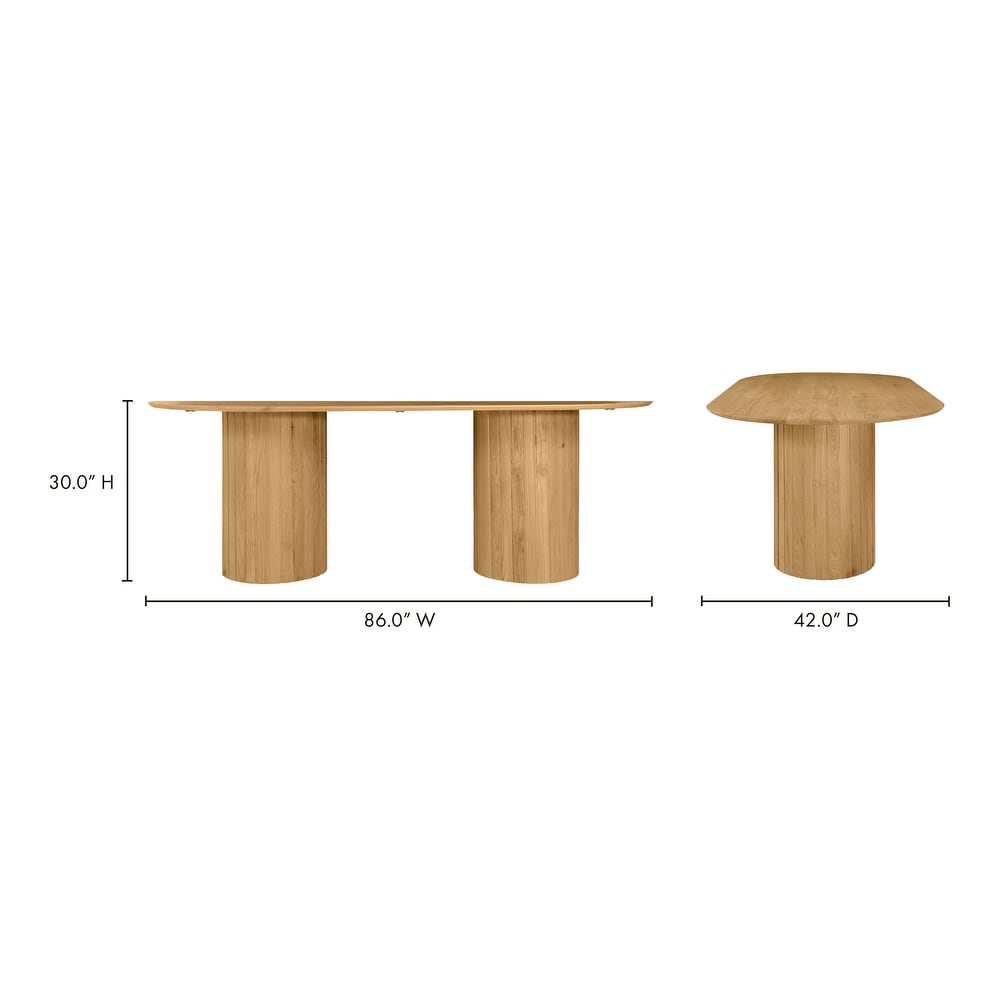 Aurelle Home Poete Solid Acacia Wood Pedestal Dining Table