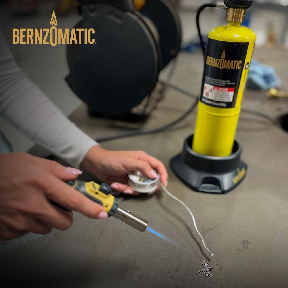 Bernzomatic FirePoint Creator Torch for Map-Pro and Propane Fuel with 41 in. Flexible Extended Hose and Fuel Cylinder Stand BZ8360T