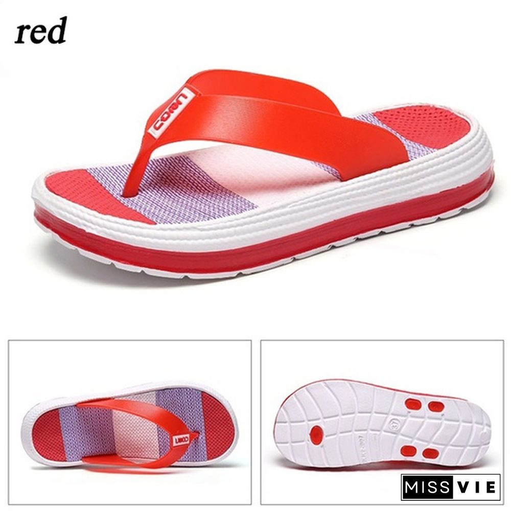 Women Fashion Outdoor Flip Flops Casual Beach Slippers Home Non-Slip Sandals Comfort Rainbow Slippers Plus Size 36-41