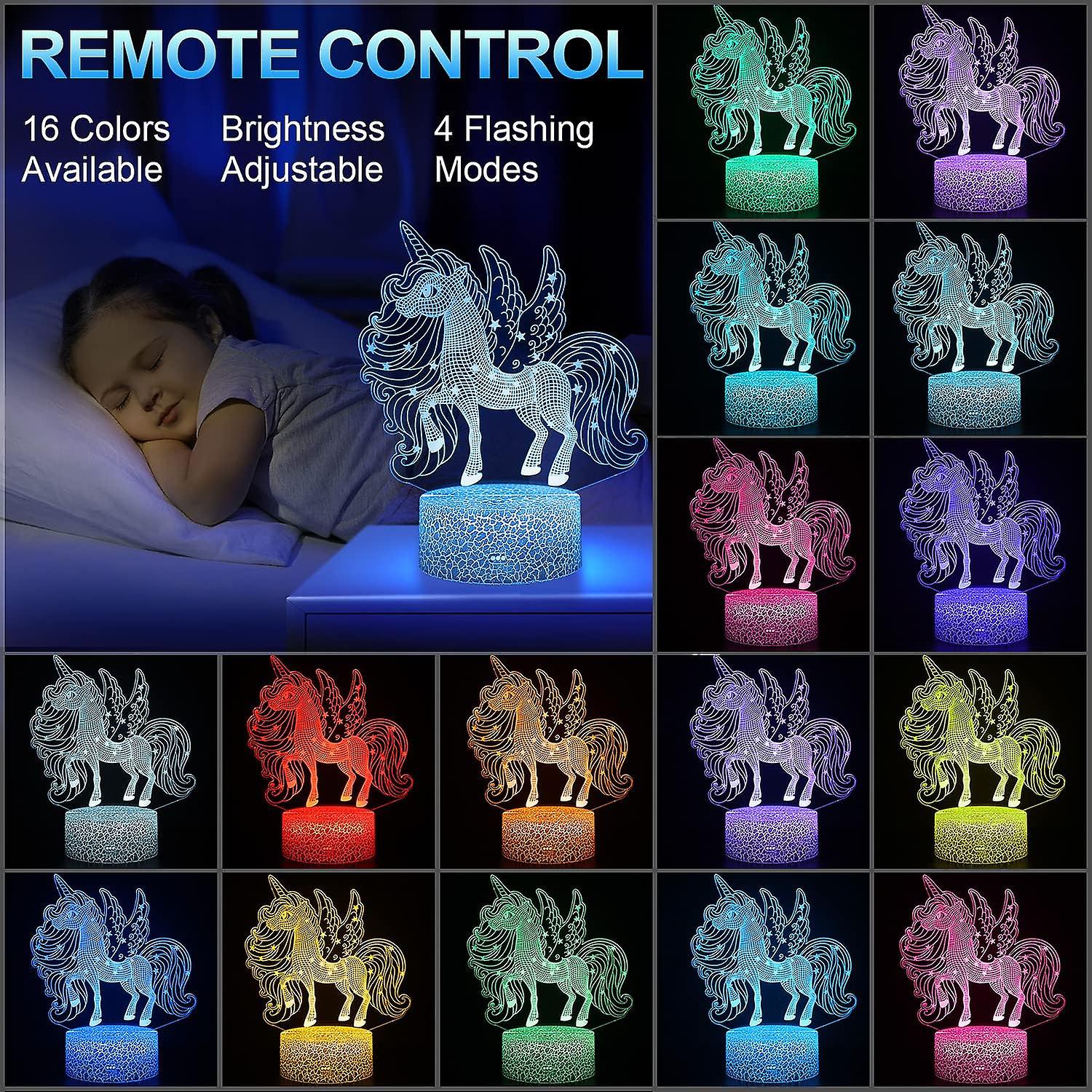 Unicorn Night Light For Kids Baby， Unicorn Toys Gifts，16 Color Changing Unicorn Lights Lamp With Remote Control， Unicorn Bedroom Birthday Decoration