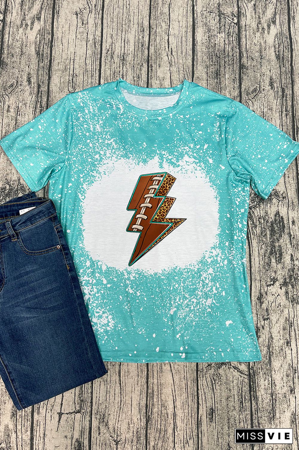 American Football Lightning Bolt Graphic Tee Wholesale