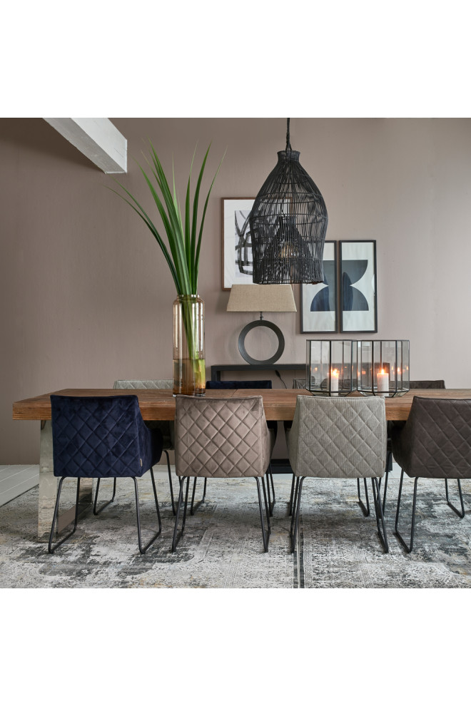 Classic Diamond Patterned Dining Armchair  Rivièra Maison Frisco Drive   Transitional   Dining Chairs   by Oroa   Distinctive Furniture  Houzz