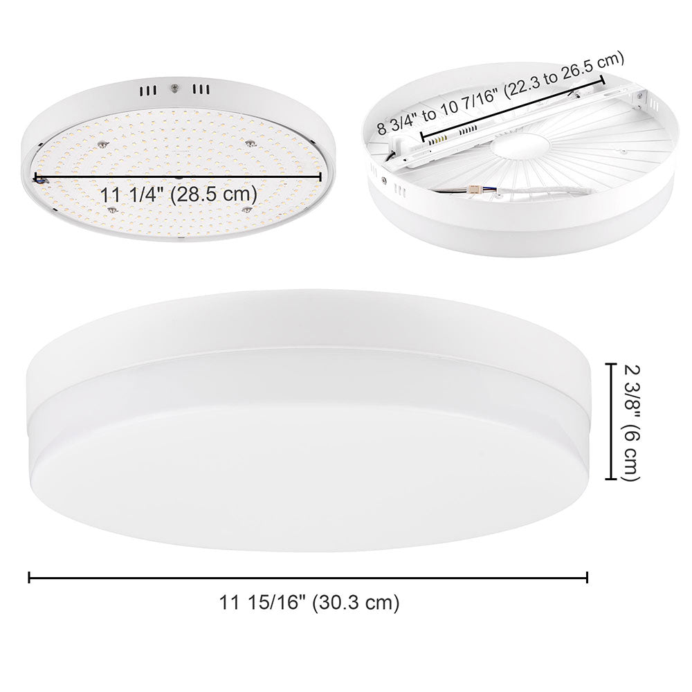 Yescom Kitchen Ceiling Light Round Dimmable Flush Mount w/ Remote 36W