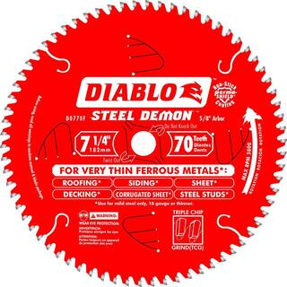 DIABLO Steel Demon 7-14 in. x 70-Tooth Carbide Metal Cutting Circular Saw Blade D0770F