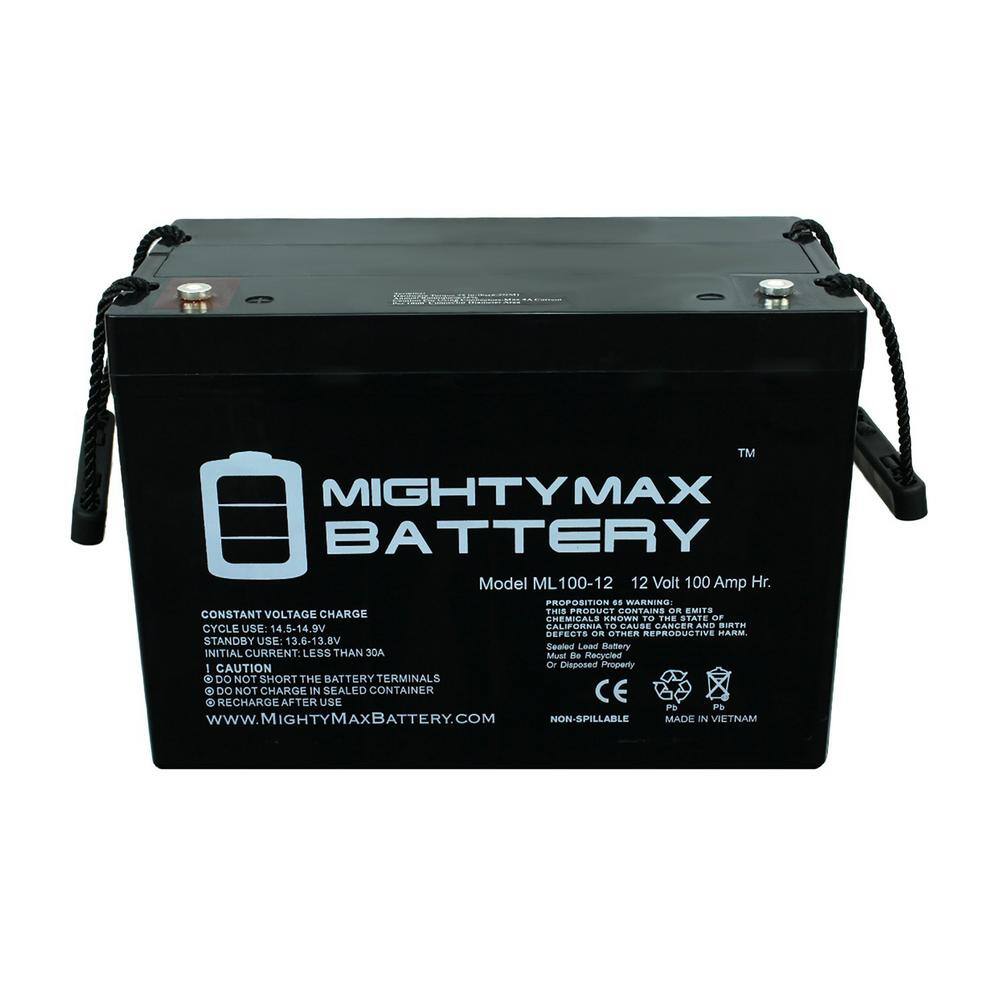 MIGHTY MAX BATTERY 12V 100Ah Battery for REC SOLAR Solar Panels MAX3475855