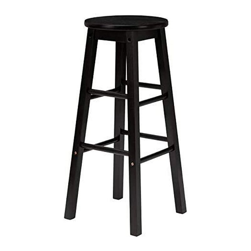 Pj Wood Classic Round Seat 24 Inch Kitchen And Counter Stools， Black (4 Pack)