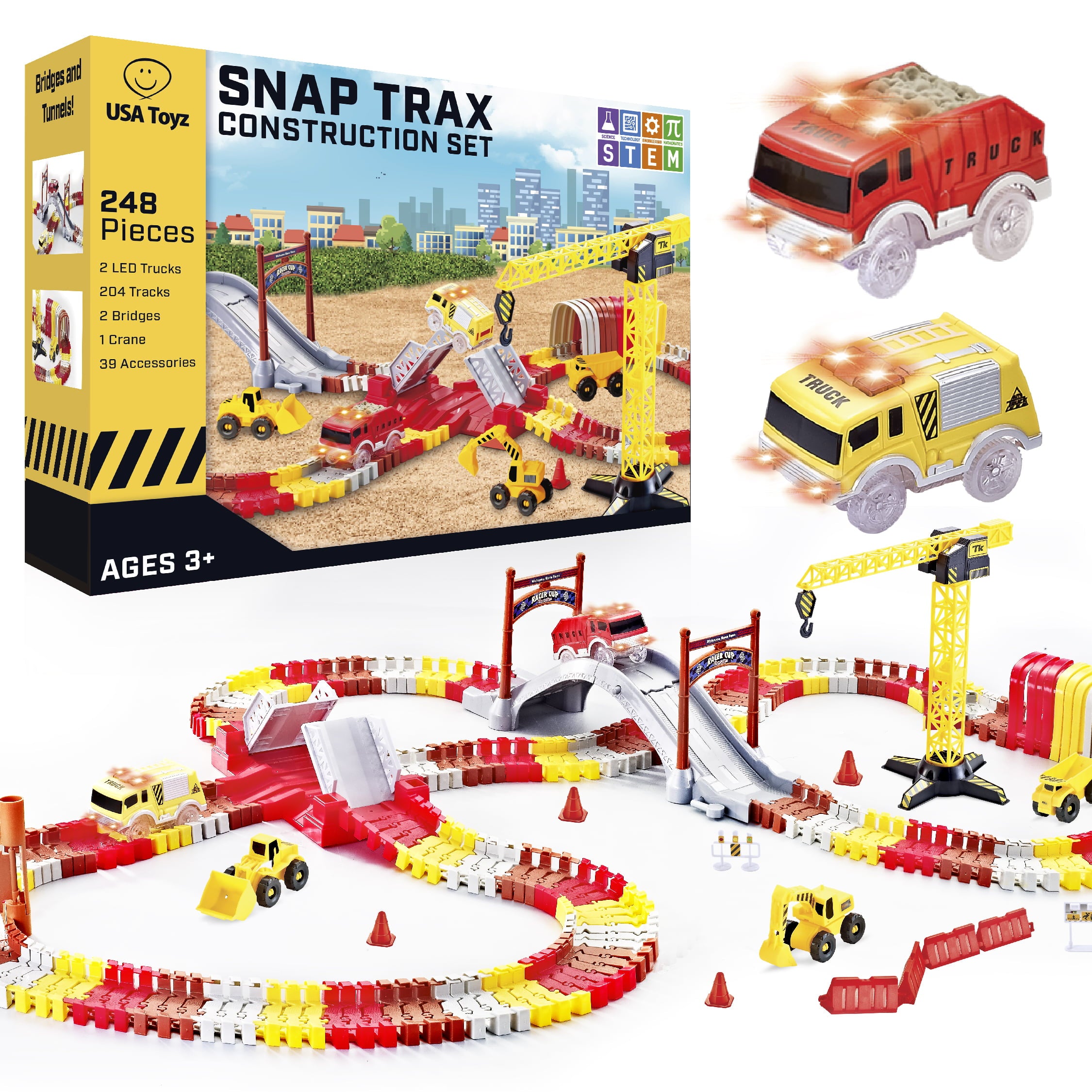 USA Toyz 247pk Construction Toys Track Set Compatible (Unisex)