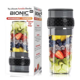 BIONIC BLADE 26 oz. Single Speed Gunmetal Rechargeable Portable Bionic 6-Blade Blender 1110