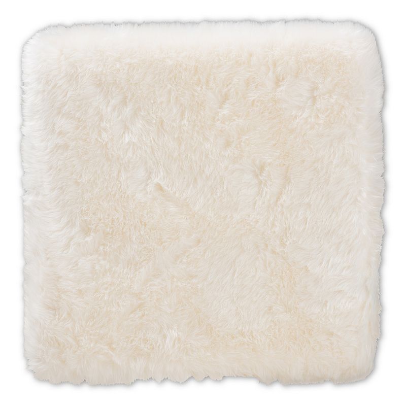 Baxton Studio Valle Faux Fur Ottoman