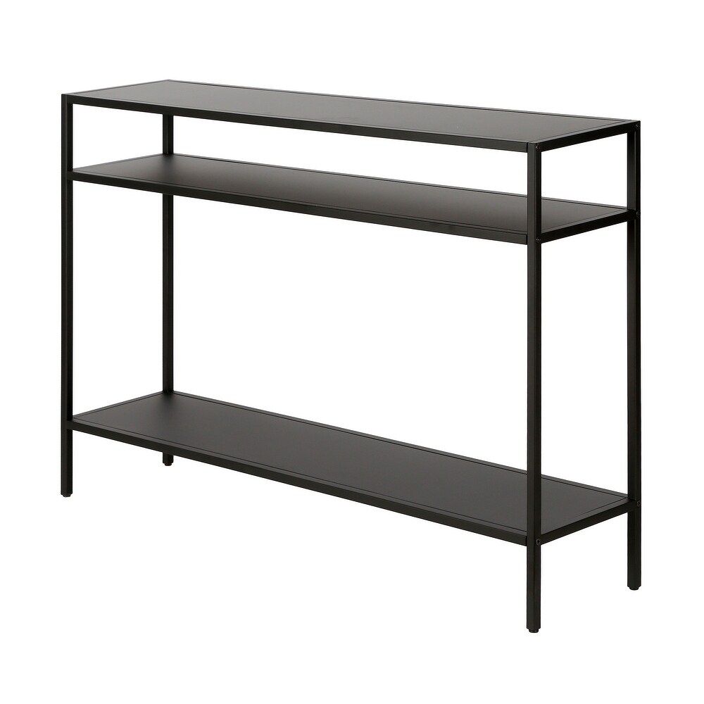 Ricardo Rectangular Console Table with Metal Shelves