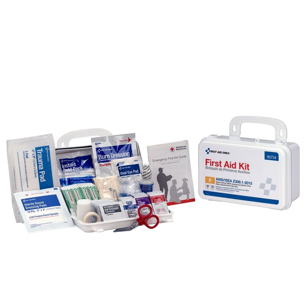 First Aid Only First Aid Kit 10 Person Bulk Plastic Case ANSI A