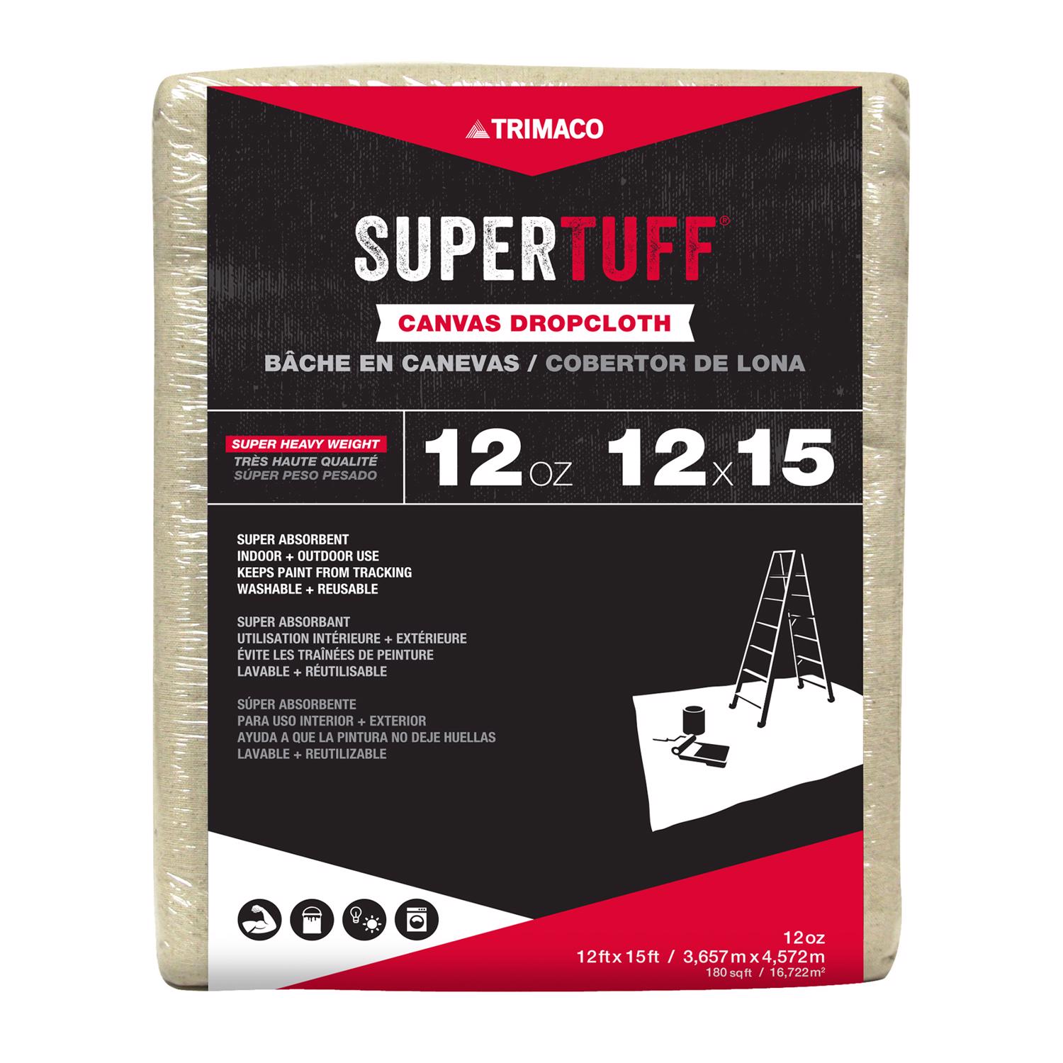 Trimaco SuperTuff 12 ft. W X 15 ft. L 12 oz Canvas Drop Cloth 1 pk