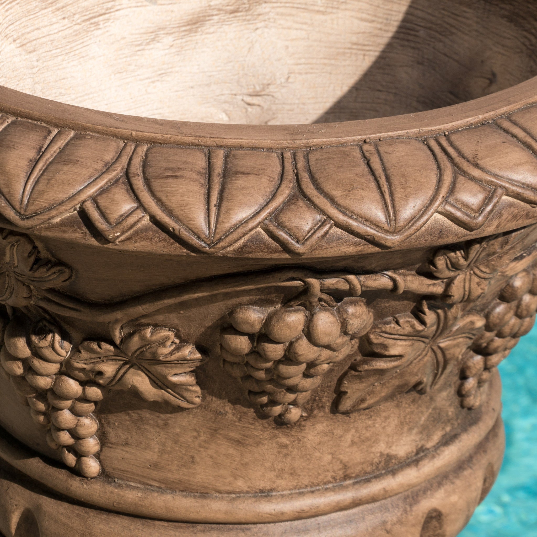 Porta Light Brown Roman Style Urn Planter