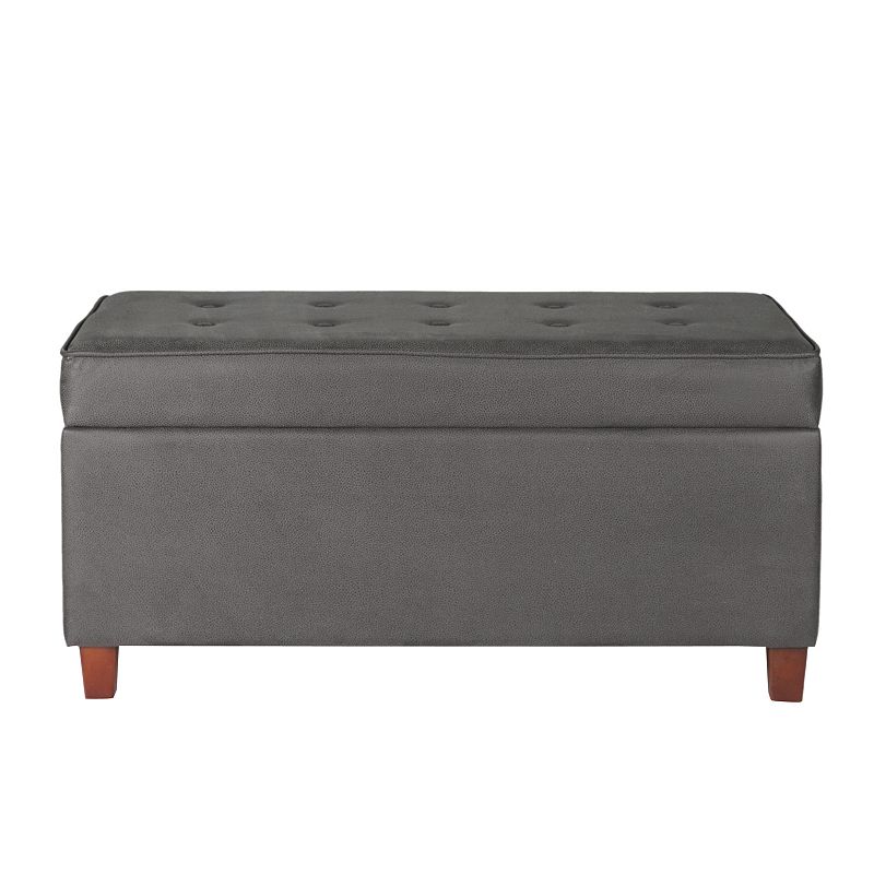 HomePop Faux Microsuede Storage Bench