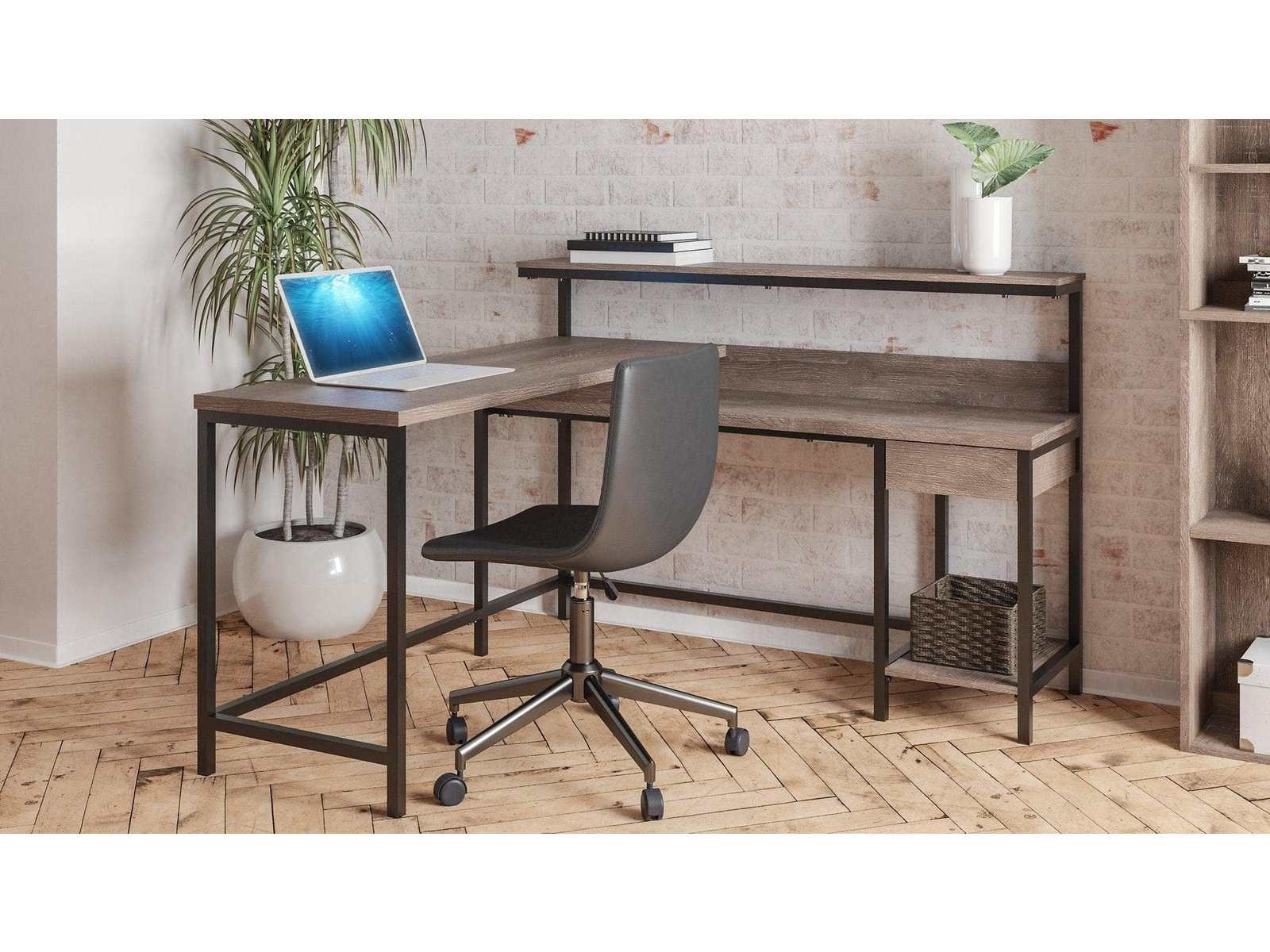 (Online Special Price) Arlenbry Home Office LDesk with Storage