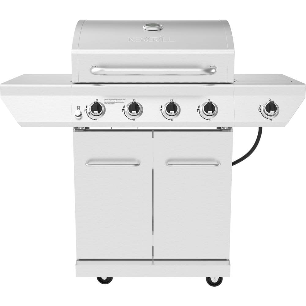 Nexgrill 4-Burner Propane Gas Grill in Stainless Steel with Side Burner 720-0830X