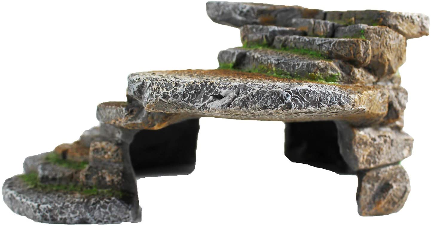 Penn-Plax Reptology Shale Scape Step Ledge and Cave Hideout for Reptiles – Large