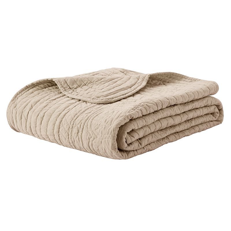 Madison Park Marino Oversized Quilted Throw Blanket with Scalloped Edges