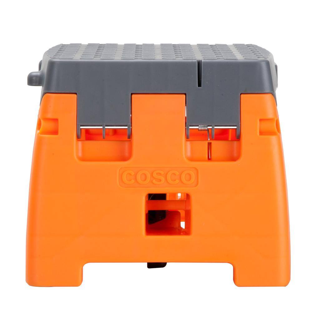 Cosco 1-Step Resin Molded Folding Step Stool Type 1A in Orange Black and Gray 11903BGO1E
