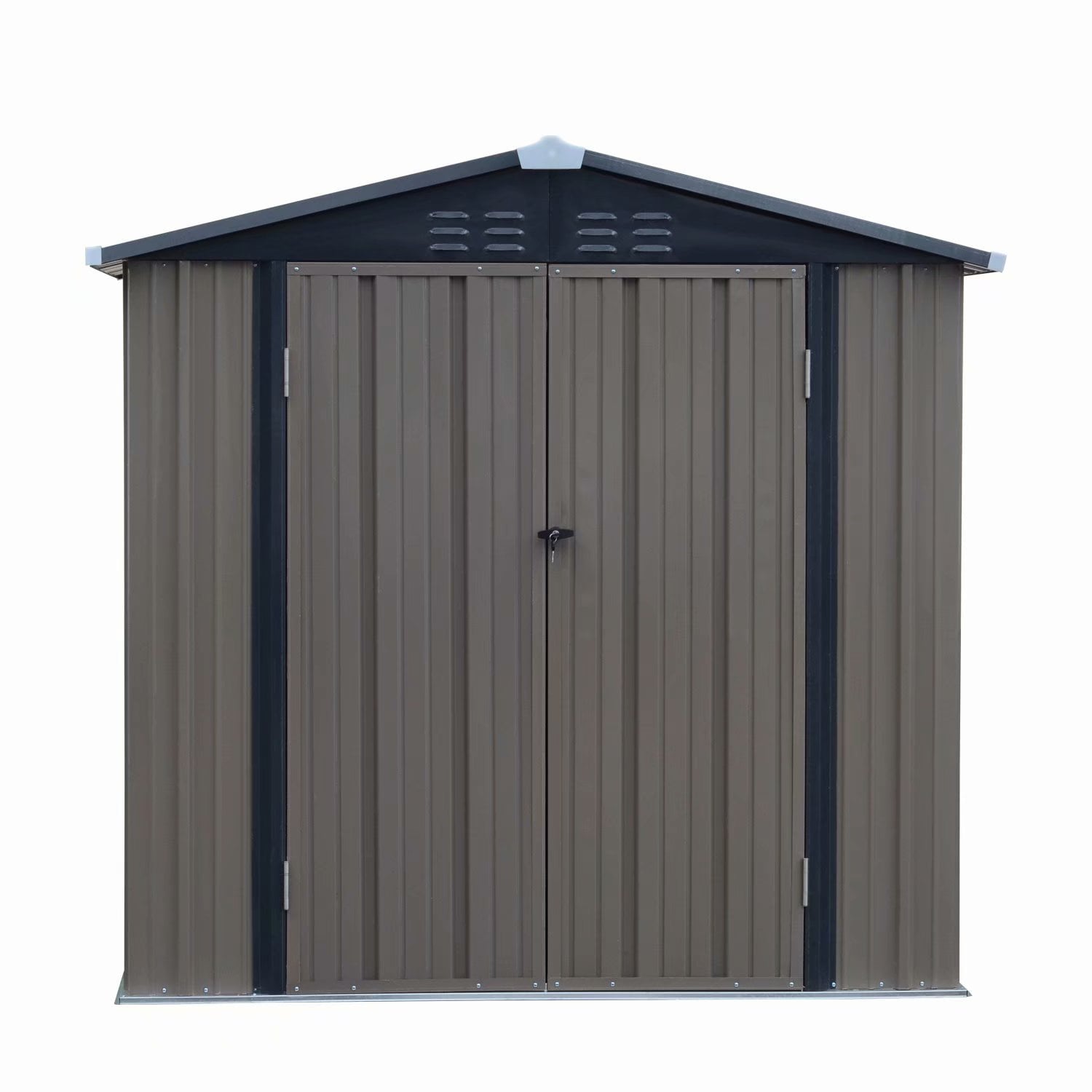 Kinbor 6' x 4' Outdoor Steel Garden Storage Tool Shed Grey with Sliding Door